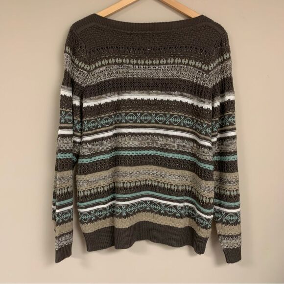 Brown Granola Gorpcore Sweater Woman’s XL Cozy Soft Knit Comfortable Winter Top - Picture 3 of 8